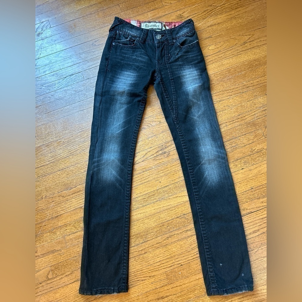 Remetee Fairfax slim straight‎ black jeans size 24